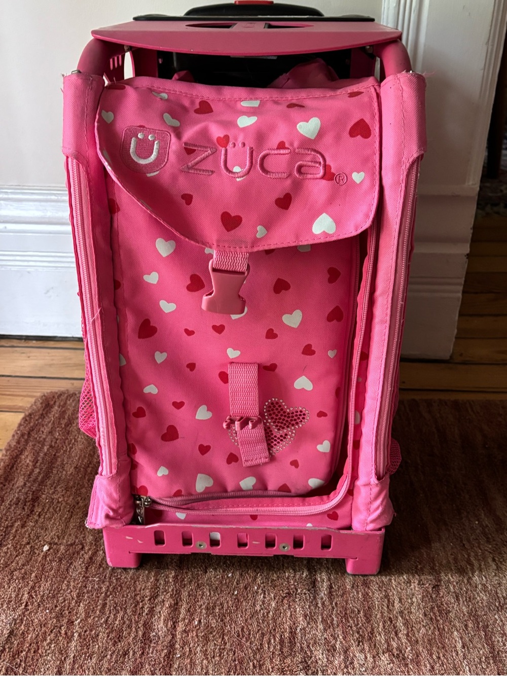 Züca Kids Rolling Bag - Pink Heart Print
